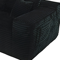 Canapé en tissu noir sur mesure, prix de gros usine, style moderne, confortable, en velours côtelé, mobilier de salon modulable pour villa