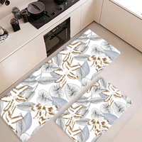 Ensembles de 2 tapis en mousse PVC antidérapants et anti-fatigue, à motif floral, modernes et minimalistes, de haute qualité et durables, pour la cuisine (vente en gros)