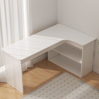 Bureau d'angle en L avec étagère intégrée et tiroir, en bois extra épais, idéal pour ordinateur, maison, étudiant, chambre, bureau