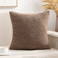 Housses de coussin 18"*18" avec accents en fausse fourrure de lapin, texturées et moelleuses, décoratives, style bohème et farmhouse pour la décoration intérieure