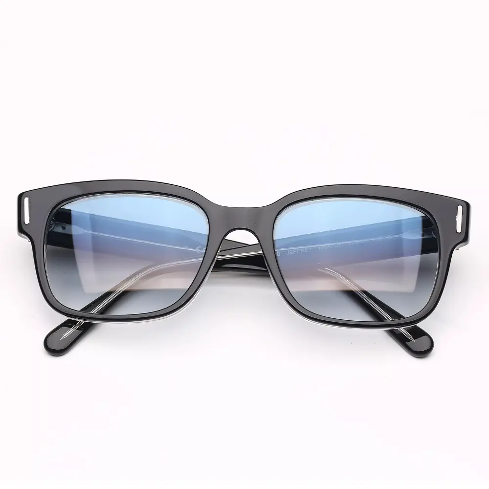 High Quality Fashion Acetate Glass Lens Luxury Sunglasses with Leather Case