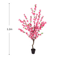Künstlicher Pfirsichblütenbaum für Hochzeiten und Hotelfeiern, Großer Dekorativer Baum für Innen/Außen, Freistehende PVC-Seidenblumen