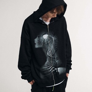 Cotton Heavyweight DGT Print Custom Hoodie No Strings Portrait Double <strong>Shadow</strong> Ladder Printing <strong>Zip</strong> up Hoodie - Product Image 3