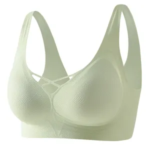 Comfortable And Sexy Wireless Leisure Camisole Bra Breathable Genre Bras For Adult Women Supported By Wire Free Technology