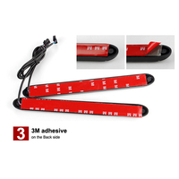 Tira de Luces LED para Coche y Motocicleta BRAD, Luz de Freno Trasera, Intermitente, 18 cm, Color Rojo Ámbar, Luces de Circulación Diurna DRL, IP68