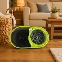 Ensemble serpillière auto-essoreuse Magic Spin avec manche en acier inoxydable, 2 serpillières en microfibre, rotation à 360°, capacité de 15 L pour le nettoyage des sols à la maison