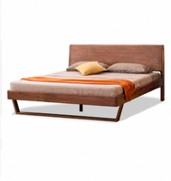 Chambre à coucher classique et moderne en bois de teck massif, taille personnalisée réglable, lit design