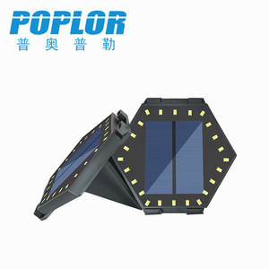 Poplor Solar Lawn <b>Light</b> 24 <b>Led</b> Outdoor Garden Ground Lamp With <b>Light</b> <b>Sensor</b> For Patio Landscape - Product Image 2