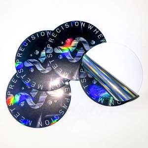 Autocollant holographique rond personnalisé RZ avec logo estampé or pour accessoires de mode et visières de casquettes - Product Image 6