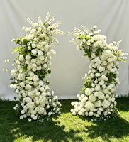 Arche et guirlande de fleurs en soie 5D faites à la main, haute simulation - Cadeau de toile de fond pour mariage et fête des Mères, longue durée, imperméable