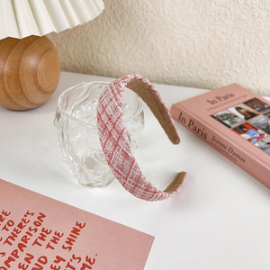 Bandeau uni large rose pâle pêche abricot fard à joues pour les fêtes de première <span class=keywords><strong>communion</strong></span> de baptême de mariage - Product Image 4