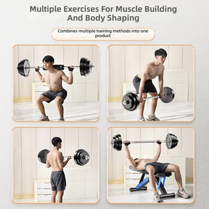 Ensemble d'haltères réglables en acier professionnel de 20 kg à 100 kg, poignées <span class=keywords><strong>EZ</strong></span> <span class=keywords><strong>Curl</strong></span>, options de longueur de 1,2 m à 1,8 m pour la musculation à domicile - Product Image 6