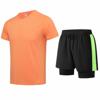Prix raisonnables, ensemble confortable de t-shirt à manches courtes et short d'été, respirant, ensemble de 2 pièces pour l'extérieur