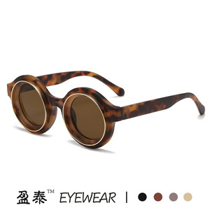 Yingtai Eyewear <b>Round</b> <b>Frame</b> Sunglasses Yellow UV400 PC Unisex Light Weight - Product Image 5