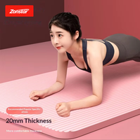 Tapis de yoga NBR rectangulaire antidérapant extra épais 20mm à rayures, logo personnalisé pour débutants, fitness et danse à do