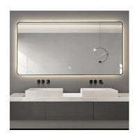 Miroir intelligent rectangulaire Wosen avec TV LED rétroéclairée, éclairage de bordure, écran Android, commande tactile, pour salle de bain, hôtel, projet personnalisé