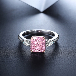 Anillo de Plata S925 con Diamante Rosa de Imitación de 2 Quilates, Corte Redondo, Estilo Dulce y Femenino, de la Fábrica de Joyería MUSHAN - Product Image 4