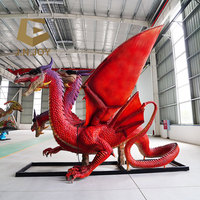 JNZ24D Terrain de jeux extérieur Dragon volant avec aile Animatronique Dragon Park Western Dragon à vendre