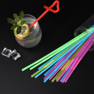 Paille d'art de couleur, paille en forme de bricolage pliable, paille de boisson de jus en plastique jetable - Product Image 1