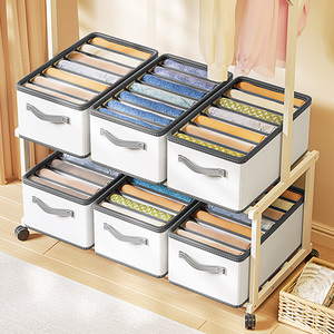 Organisateur de placard en tissu non tissé avec panneaux en PP, tiroirs de <span class=keywords><strong>rangement</strong></span> 44x25x17cm pour <span class=keywords><strong>sous</strong></span>-vêtements et jeans, système de boîtes de <span class=keywords><strong>rangement</strong></span> pliables à 6/9/12 compartiments - Product Image 3