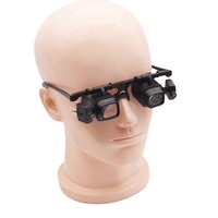 Wholesale 2X 6X 10X 24X Head Mounted Glasses with 4 Different Magnifications Clock Repair Appraisal HD LED Magnifying Glass