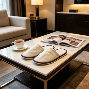 Chinelos de Hotel Personalizáveis, Chinelos Descartáveis para Spa, Chinelos Laváveis de Bico Fechado para Quartos de Hóspedes, Uso Doméstico e Viagem - Product Image 2