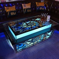 Ensemble de meubles de luxe pour bar et discothèque Table de bar multifonctionnelle en acier inoxydable avec éclairage LED pour salle de karaoké Ktv