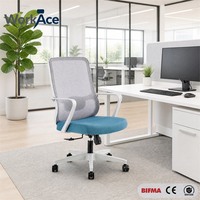 Chaise ergonomique pivotante à double roulettes certifiée CE pour bureau, salle de réunion, siège confortable pour le travail quotidien