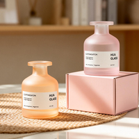 Bouteille diffuseur en verre dépoli de luxe, forme ventrue, 50ml 100ml 125ml 150ml 200ml 250ml 500ml, vide, pour diffuseur à bâtonnets, avec logo OEM