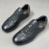 Baskets d'été pour hommes de style européen en cuir véritable et tissu respirant, avec coutures color-block, tendance, élégantes et polyvalentes