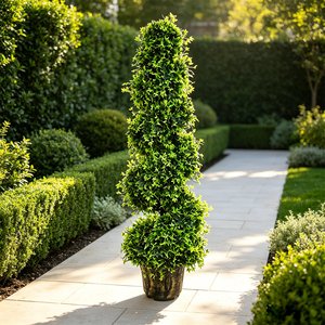 Arbre topiaire en spirale artificiel, plante en plastique en pot, buis torsadé, résistant à l'eau, résistant aux UV, verdure pour jardin extérieur, patio - Product Image 4
