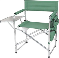Vente en gros de chaise de camping de directeurs de pêche de grande taille en aluminium Oxford avec logo personnalisé