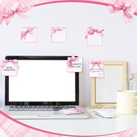 Blocs-notes autocollants personnalisés avec logo, nœud rose, 3x3 pouces, blocs-mémo mignons à l'aquarelle, fournitures de bureau