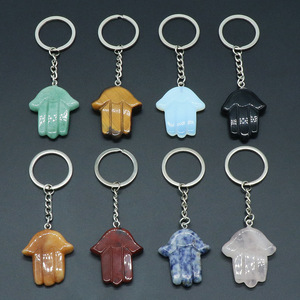 Tự Nhiên Làm Tay Pha Lê Chữa Bệnh Đá Móc Chìa Khóa Palm Sụt Giảm Đá Thô Đá Pha Lê Keychain - Product Image 2