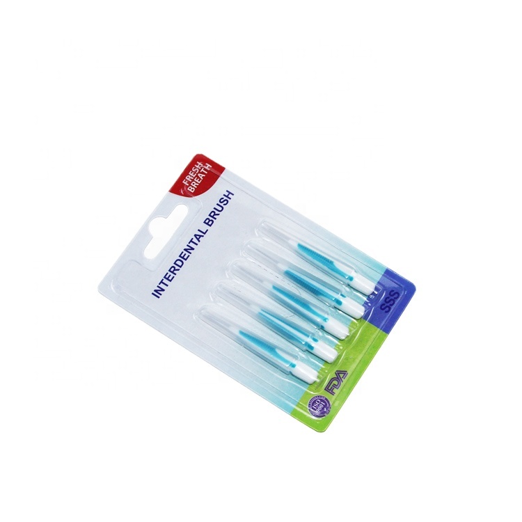 Оптовая продажа межзубная щетка зубочистка пластиковая ручка с резиной