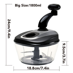 Picadora de Carne Multifuncional, Picadora de Frutas y Hierbas, Picadora Manual de Ajo y Cebolla, Procesador de Alimentos con Separador de Huevos, Cuchillas de Acero Inoxidable - Product Image 6