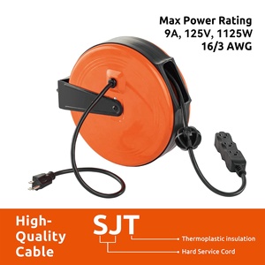 Linsheng trần hoặc treo tường 16/3 Gauge dây điện với 3 ổ cắm điện cho nhà để xe & hội thảo 30 ft có thể thu vào mở rộng dây <span class=keywords><strong>Reel</strong></span> - Product Image 4