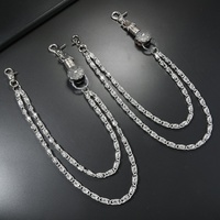 Chaîne de taille personnalisable en alliage de zinc style punk multicouche pour hommes, 60-80 cm, avec boucle en cuivre, fabriquée en Chine