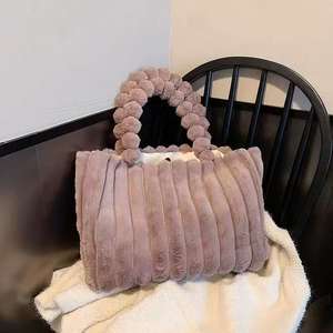 Sac fourre-tout tendance pour femme, style 2026, polyvalent, simple, niche, en peluche, design à une épaule, grande capacité, automne/hiver - Product Image 5