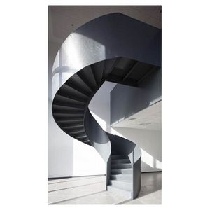 <span class=keywords><strong>Escalier</strong></span> <span class=keywords><strong>en</strong></span> <span class=keywords><strong>colimaçon</strong></span> intérieur de luxe Prima Staircase, à poutre courbée industrielle fermée, coque métallique mate, marches <span class=keywords><strong>en</strong></span> bois <span class=keywords><strong>en</strong></span> option - Product Image 1