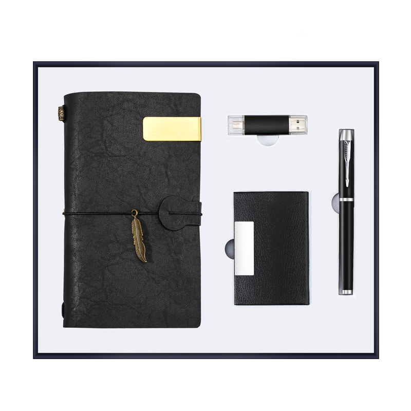 Black-Notebook+pen+name card holder+usb