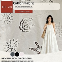Tissu en maille florale respirant et hydrosoluble, dentelle 100% coton pour robe brodée ou hawaïenne, tissu en coton