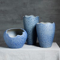 Vaso da fiori Jingdezhen moderno smaltato, traspirante, con bocca larga, in ceramica grezza, verde, per piante grasse, modello Old Pile, Cliff Pile, Master Pot