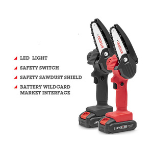 Sierra de cadena <span class=keywords><strong>el</strong></span>éctrica inalámbrica, herramienta recargable de 4 pulgadas, 21V, alimentada por batería para cortar madera, ramas de árbol - Product Image 2
