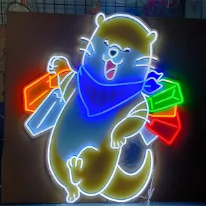 Popular Neon Sign Cartoon Animal Shop Home Cartoon Decoration Signboard 3d Acrylic Custom Neon Led Sign