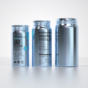 Custom Logo Fish Oil Capsules Aluminum Bottle Food Grade Vitamin Bottle Packaging with Screw Cap for Health Supplement. - Product Image 5