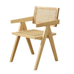 Wholesale Cheap Price Restaurant Armchair Ash <b>Black</b> Cane Wood <b>Dining</b> Room <b>Chairs</b> With Rattan Seat - Product Image 2