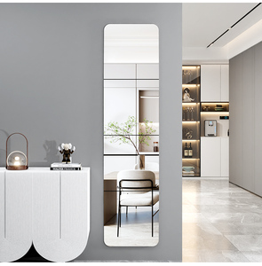 Fourniture d'usine bricolage incurvé Flexible épissure libre auto-adhésif acrylique décor incassable étanche salon salle de bain miroir - Product Image 1