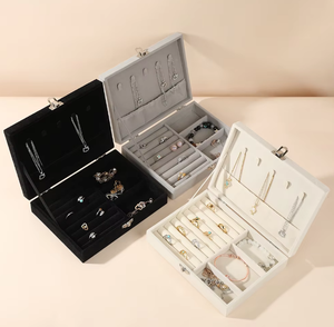 Nouvelle boîte à bijoux haut de gamme, grande capacité, avec tiroirs, pour rangement de bijoux, vente en gros de boîtes à bijoux à fermoir - Product Image 1