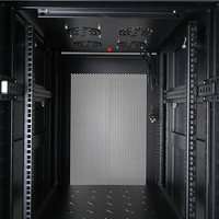 Baie de serveur 42U sur mesure en acier, double porte en maille, haute ventilation, pour installation d'équipements réseau en centre de données, à poser au sol